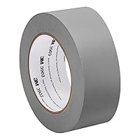 3M 2-50-3903-GRAY Grey Vinyl/Rubber Adhesive Duct Tape 3903, 12.6 psi Tensile Strength, 50 yd. Length, 2
