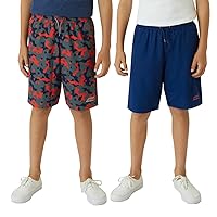 Eddie Bauer Boys 2-Pack Hybrid Shorts (as1, Alpha, l, Regular, Orange Camo/Navy)