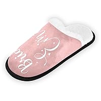Pink Hearts Bride Slippers for Wedding Day Personalized Slippers House Shoes Slippers for Women Travel Slippers with Non-slip Sole for Indoor Outdoor Bride