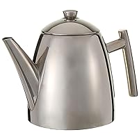 USA 18/8 Stainless Steel Teapot with Infuser, Tea Warmer with Teapot Infuser for Loose Tea, 22 Ounces