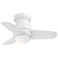 MINKA-AIRE F510L-WH Spacesaver 26 Inch Small Ceiling Fan with Integrated 15W LED Light in White Finish