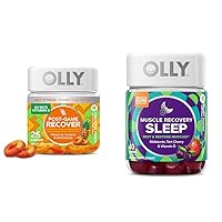 OLLY Post-Game Recovery Gummy Rings 25 Count and Muscle Recovery Sleep Gummies 40 Count