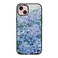 CASETiFY Impact iPhone 15 Plus Case [4X Military Grade Drop Tested / 8.2ft Drop Protection/Compatible with Magsafe] - Paint Print - Nantucket Blue Hydrangeas - Clear Black