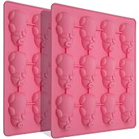 QA 24 Little Pigs in 2 Blanket Silicone Baking Molds, Non-Stick Cute Piggy Mould Baking Pan for DIY Chocolate Candy Cake Fondant Jello Pops Ice Cube Tray