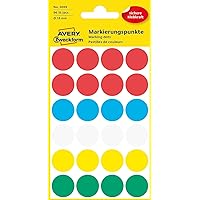Avery Zweckform 3089 Coding Dots (96 Pieces Diameter 18 mm 4 Sheets Assorted Colours
