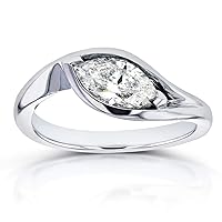 Marquise-cut Diamond Ring 1.02 CTW in 14k White Gold (Certified)