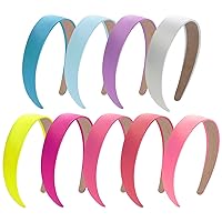 9 Pieces Hard Headbands 1 Inch Wide Non-slip Ribbon Hairband for Women Girl (multicolor-3)