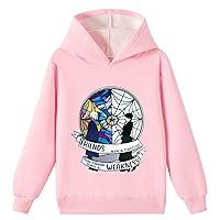 Kids Wednesday Addams Brushed Pullover Hoodie,Novelty Long Sleeve Hooded Sweatshirts for Girls(2T-16Y)