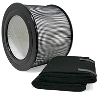 Replacement HEPA Filter & Carbon Pre Filter Kit For Honeywell 50250 50250-S OEM Part Number 24000 (1 HEPA + 2 Carbon Pre-Filter)