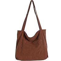 WantGor Women Corduroy Tote Bag, Large Shoulder Hobo Bags Casual Handbags Big Capacity Shopping Work Bag