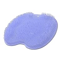 Silicone Shower Foot Scrubber Mat Back Washer Exfoliating Bath Wash Pad Wall Mounted Non-Slip Suction Cups for Use in Cleaner Men and Women Blue