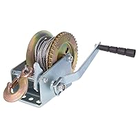 Boss Buck Durable Steel Versatile 1 Way Ratchet Style Zinc Plating 1200 LB Winch for Game Feeder| Over 26' Cable and Hook Included