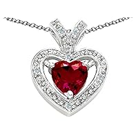 Tommaso Design Solid 10k White Gold Open Heart Channel Style Pendant Necklace