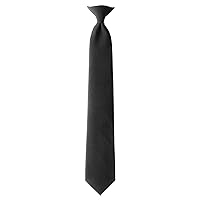 Jacob Alexander Uniform Solid Clip-On Tie with Buttonholes