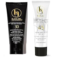 Black Girl Sunscreen Face & Body Sunscreen Bundle – Make it Matte SPF 45 Face Sunscreen Gel & Our Classic SPF 30 Moisturizing Lotion, Leaves No White Residue