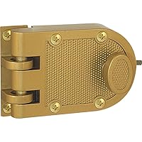 Prime-Line U 9970 Deadlock – Jimmy-Resistant Design Prohibits Forced Entry by Spreading of Door Frames – Single Cylinder Diecast Metal Lock With a Brass Finish and Angle Strike (Single Pack)