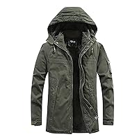Men'S Winter Hooded Windproof Solid Long Sleeve Soft Coat Shell Jacket