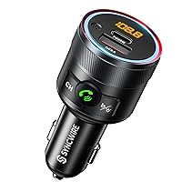 Bluetooth 5.3 FM Transmitter for Car, 38W PD&QC3.0 Dual USB Charging Bluetooth Car Adapter Microphone & Bass Sound MP3 Music Player FM Car Kit with Hands-Free Calling
