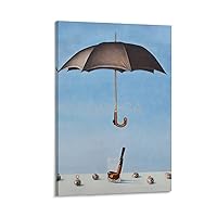 Rene Magritte Print Mid Century Modern Wall Art Rene Magritte Poster Canvas Painting Wall Art Poster for Bedroom Living Room Decor 08x12inch(20x30cm) Frame-style