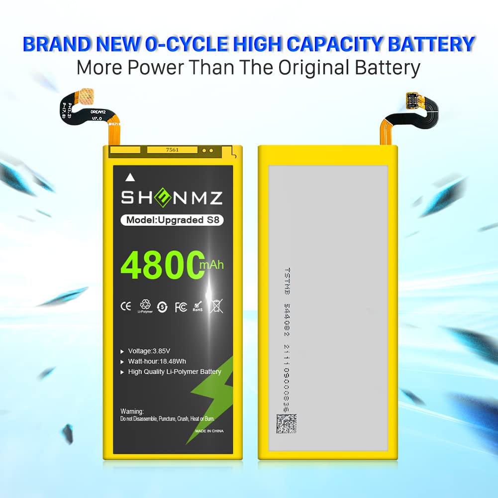 Galaxy S8 Battery, [Upgraded] 4800mAh High Capacity Li-Polymer EB-BG950ABE Replacement Battery for Samsung Galaxy S8 SM-G950 G950V G950A G950T G950P G950R4 with Screwdriver Tool Kit