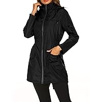 Flygo Women's Waterproof Waterproof Assault Suit Rain Jackets Zipper Hoodie Raincoat