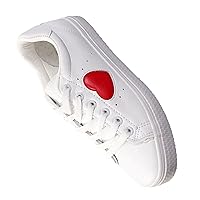 Unisex Heart-Shaped Hiking/Walking Low Rise Shoes,White-38 EU
