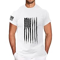 USA Flag Patriotic Freedom Tee Shirts Big and Tall Short Sleeve Casual Summer Top Vintage 4th of July Stars Stripes Shirt