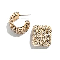 Thick Wide Face C Shape U Shaped Cuff Earrings Inlay Cubic Zirconia Colorful Rhinestone Eardrop for Women Girl Fashion Jewelry