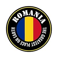 10 Pcs Romania Flag Vinyl Stickers The Greatest Place on Earth Sticker Decal Romania Travel Peel and Stick Round Decal Cute Vinyl Decals for Laptop Skateboard Phone Backpack Luggage 4inch