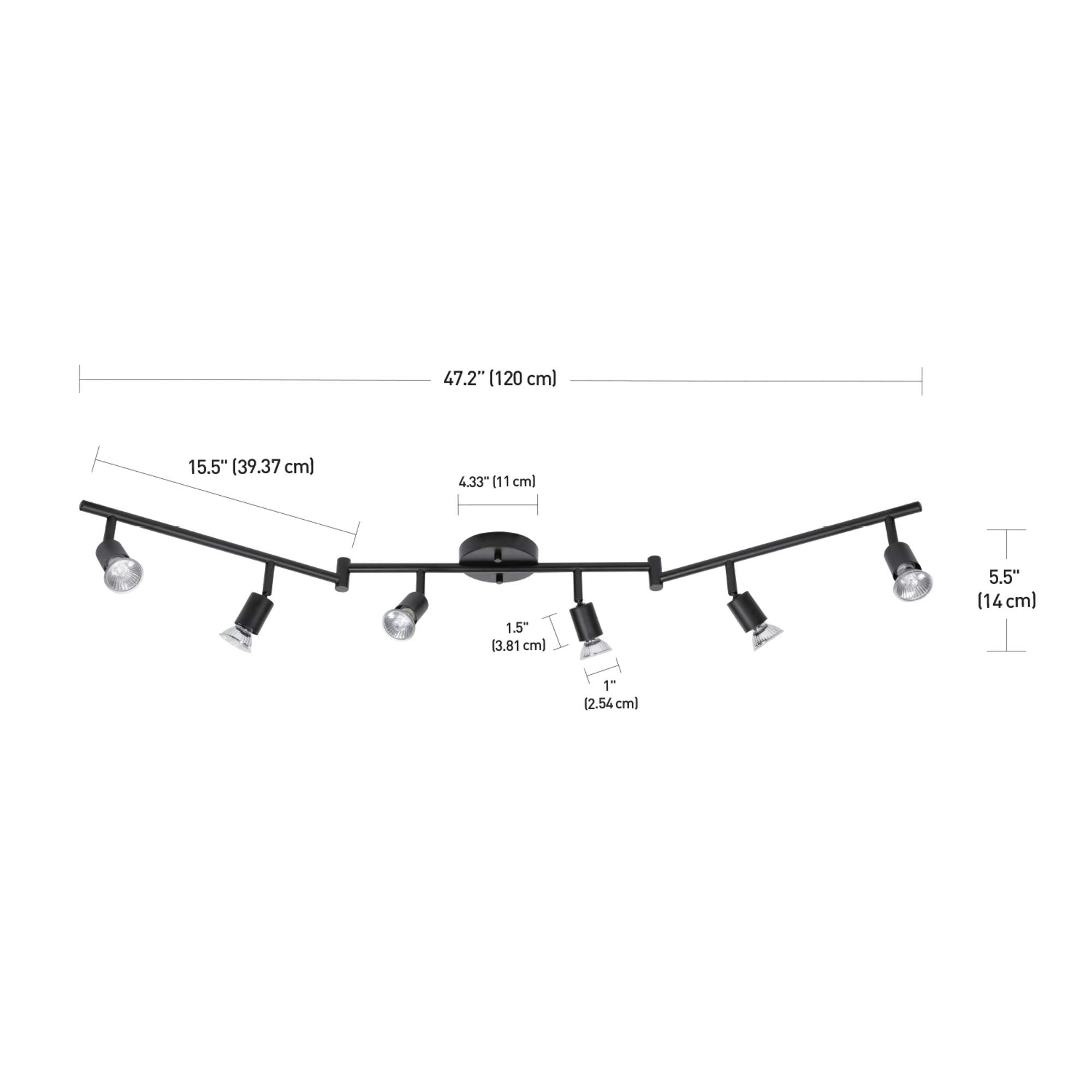 Globe Electric 59693 Payton 6 Foldable Track Lighting Painted, Matte Black