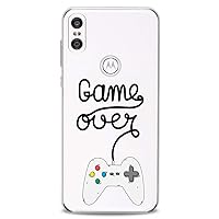 TPU Case Compatible with Motorola G9 G8 Plus G7 E20 P40 Z4 Edge 20 G22 Stylus Retro Video Gamepad Clear Soft Game Over Cute Manly Top Slim fit Print Quote Gamer Flexible Silicone Design Boys