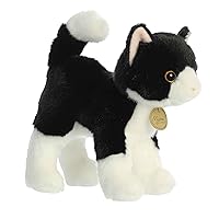 Aurora® Adorable Miyoni® Tuxedo Cat Stuffed Animal - Lifelike Detail - Cherished Companionship - Black 10 Inches