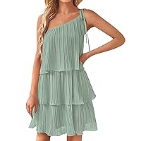 Dresses for Women 2024, Summer Vacation Strapless Strappy Multi Layered Mini Dress, S, XL
