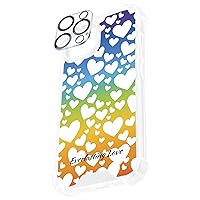 Custom Case for iPhone 15, 14, 13, Pro, Plus, Pro Max, Personalized Text, Name, Stylish Cover with Camera Lens Protector, Rainbow Patterns (Text on Bottom)