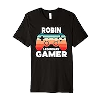 Robin Legendary Gamer Funny Personalized Robin Gamer Premium T-Shirt