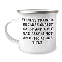 Funny Fitness Trainer Camping Mug | Unique Mother's Day Unique Gifts for Fitness Trainers | Sarcastic Encouragement Gifts from Daughter, Son, Husband