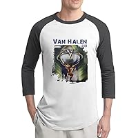 Men 3/4 Sleeve 5150 Studio Van Halen Band Raglan Shirts Funny Baseball Tees Black