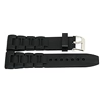 Black 26MM Soft Rubber Silicone Composite Oyster Style Watch Band Strap FITS Divers Watches