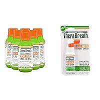TheraBreath Dentist-Formulated Bad Breath Fighting Oral Rinse and Throat Spray Bundle with Mild Mint and Green Tea