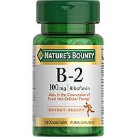 Vitamin B2 as Riboflavin Supplement, Aids Metabolism, 100mg, 100 Count