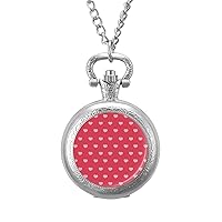 Peach Pattern Pocket Watch with Chain Vintage Pocket Watches Pendant Necklace Birthday Xmas