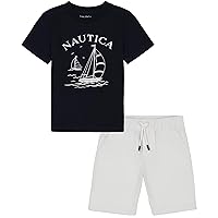 Boys Nautica 2 Piece Tee Woven Short Set