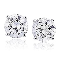 0.50 to 6 Carat LAB GROWN Solitaire Diamond Stud Earrings Round Cut 4 Prong Screw Back (F-G Color, VS1-VS2 Eye Clean Clarity)