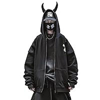 MFCT Men's Devil Horn Full-Zip Streetwear Hoodie