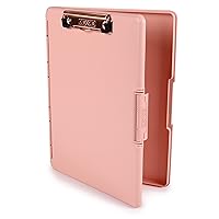 Dexas Slimcase 2 Storage Clipboard with Side Opening, Blush Pink with Rose Gold Clip, Office Supplies Clipboards to Carry and Store, A4 Holder, Combine Style and Functionality, Nurses Clipboard