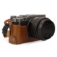 MegaGear MG1772 Ever Ready Leather Camera Half Case Compatible with Fujifilm X-A7 - Light Brown