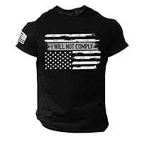 Men American Flag Patriotic Shirts Flag Pattern Vintage T Shirts Short Sleeve Tops USA Flag Shirt