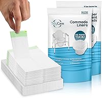 Absorbent Commode Pads and Toilet Chair Bucket Liner Bags | Value Pack of 40 Pads and 48 Waste Bags | Disposable Pads Reduce Odor from Liquid Waste | Universal Fit Bags