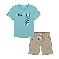 Boys Nautica 2 Piece Tee Woven Short Set