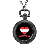 Love Austria Classic Quartz Pocket Watch with Chain Arabic Numerals Scale Watch